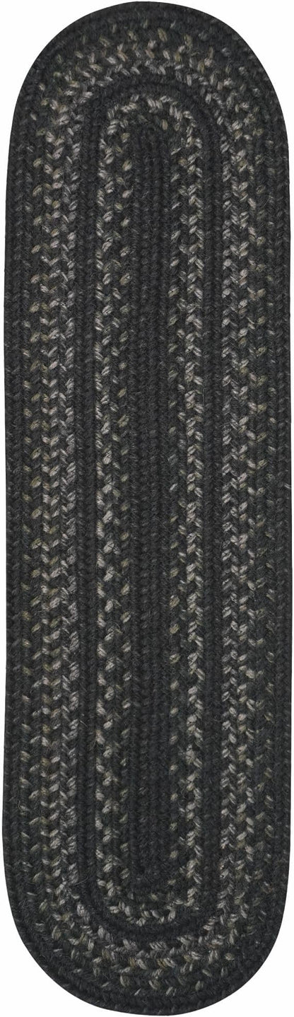 Homespice Jet Black Braided Oval Table Runner, Warm Primitive Decor,11x36 - Jute Dining Table Accessories - Rich Colors, Easy to Clean, Durable and Protects Furniture