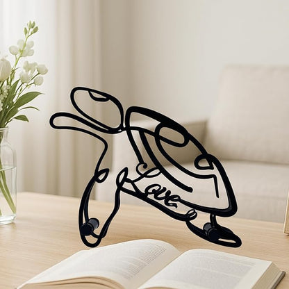 Personalized Sea Turtle Minimalist Sculpture, Custom Pet Name Metal Desk Decor, Decorative Aesthetic Table Sign Gifts For Ocean Lovers, Kids Room, Beach House Decorations
