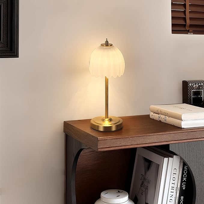 Tulip Lamp Shades Replacement, 5" Dia. * 4.25" H，0.394” Top Hole White Glass Sconce Shade Heavy and Thick for Table Lamp, 2 Pack