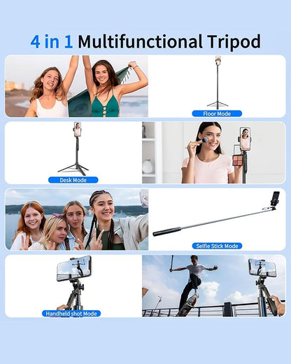 Auto Face Tracking Tripod 360° Rotation, 67" Tripod for iPhone Selfie Stick,Phone Tripod Stand Holder with Remote Gesture Control,No App, for Live Video Tiktok Live Vlog Streaming Video