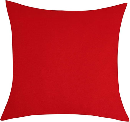 TangDepot Handmade Decorative Solid 100% Cotton Canvas Throw Pillow Covers/Pillow Shams, (12"x18", Red)