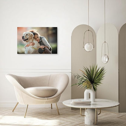 YYYYHPP Canvas Prints with Your Photos, Personalized Photo to Canvas Wall Art,Canvas Printing for Wedding, Family, Baby, Pets, Home Office Decor, Wrapped Frame 24"x16"