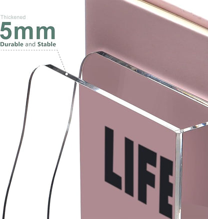 SANRUI Acrylic Magazine File Holder, 6 Vertical Compartments Desk Document Sorter Organizer, Clear Folder Rack Binder Bookstore Workspace Sorters for Office Accessories Organization Storage