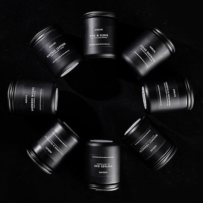 Scented Candles Set | Gifts for Men - 6Pack Candle Set - Masculine Candle, Soy Candles for Home Scented, Aromatherapy Gift - Fragrance of Smoke Vanilla/Leather/Mahogany/Tobacco/Oak/Amber Patchouli