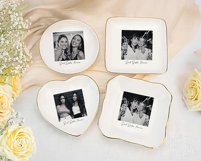 UrbanNEST Personalized Friendship Jewelry Dish, Sister Jewelry Dish, Custom Besties Gifts, Bff Gifts, Friendship Gift, Best Friend Gift for Women, Customized Jewelrys Plate, Birthday, Christmas 1