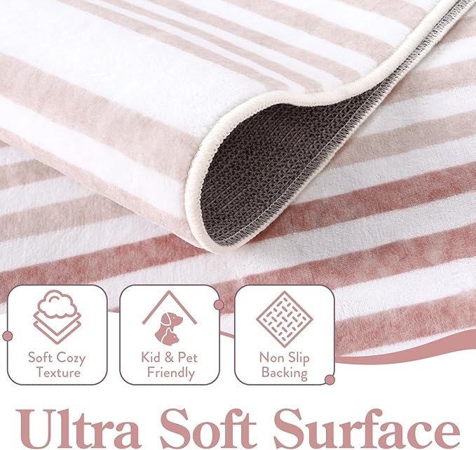 Moynesa Abstract Rainbow 5x7 Area Rugs for Living Room, Washable Soft Pink Rugs for Bedroom Girl Nursery Classroom Easy Clean, Mid Century Modern Accent Carpet for Home Office Decor
