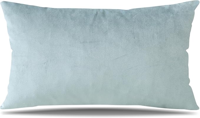 Artscope Luxury Velvet Pillow Covers 30x50cm Super Soft Decorative Square Throw Pillow Covers Case Cushion Covers for Sofa Couch Bedroom Car Decor 12x20 Inch Light Grey