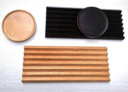 Pen Holder Wave Pen Tray Wooden Desk Organizer,Pencil Holder,Fountain Tray,Pencil Organizer for Desk (Walnut)