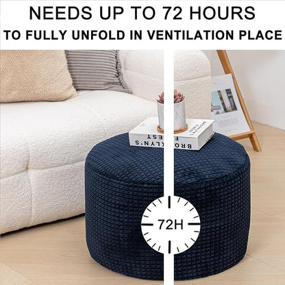 Asuprui Supportive Pouf Ottoman Foot Rest Elevate Your Living Room Decor with Lightweight Pouf Filler Modern Foam Stuffed Poof Perfect to Rest Your Feet 20x12 Inches