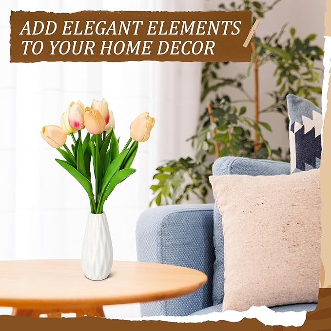Yaomiao Set of 24 5'' White Ceramic Bud Vase Bulk Boho Rustic Small Flower Vase for Centerpieces for Wedding Home Dining Table Decoration DIY Gift, 12 Styles