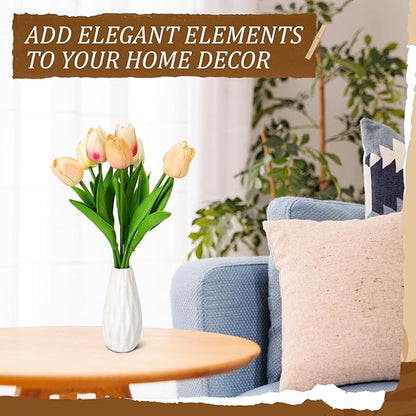 Yaomiao Set of 24 5'' White Ceramic Bud Vase Bulk Boho Rustic Small Flower Vase for Centerpieces for Wedding Home Dining Table Decoration DIY Gift, 12 Styles