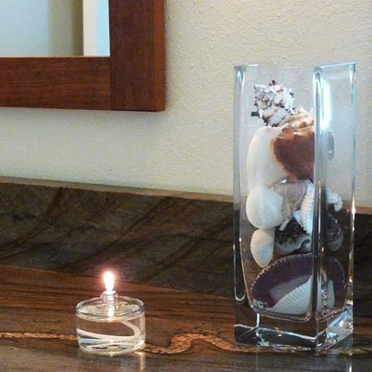 Firefly Fuels Refillable Glass Oil Candle - 3 oz Liquid Candle for Indoor Use, Outdoor Events, Emergency Lighting - Clean Burning with Wick and Holder Included. Use with Liquid Paraffin or Lamp Oil