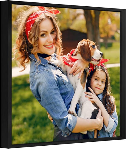 jenesaisquoi Upload Your Photo Image Custom Personalized Photo to Poster Printing Home Decor Wall Art Prints (Black Frame, 16" x 16")