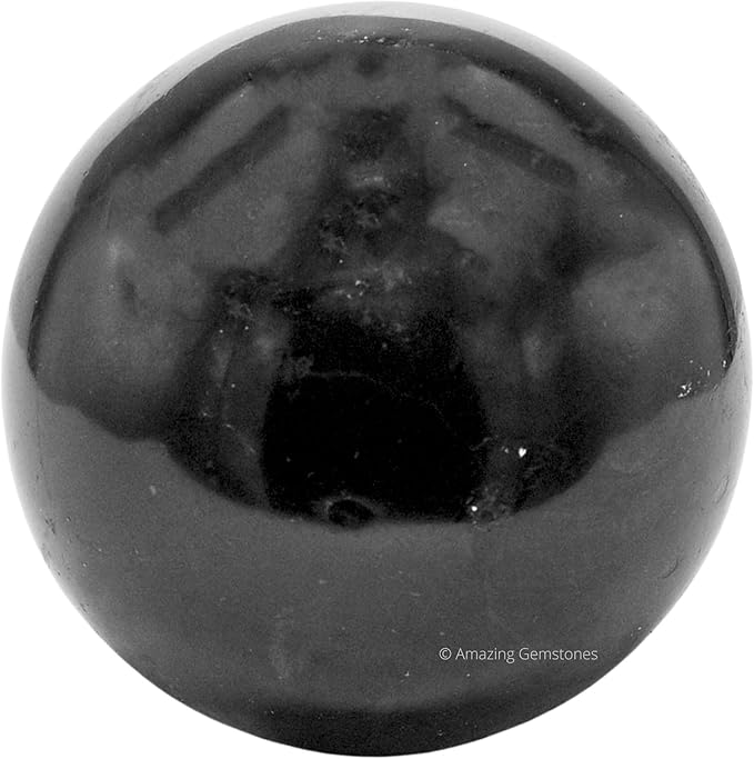 Amazing Gemstone Black Tourmaline Crystal Ball with Stand - 3" Inches Large Crystal Sphere Meditation Balls for Witchcraft and Decorative Balls