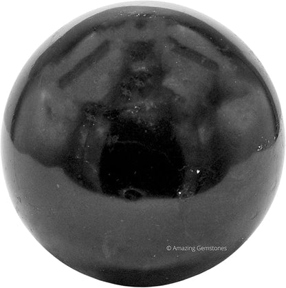 Amazing Gemstone Black Tourmaline Crystal Ball with Stand - 3" Inches Large Crystal Sphere Meditation Balls for Witchcraft and Decorative Balls