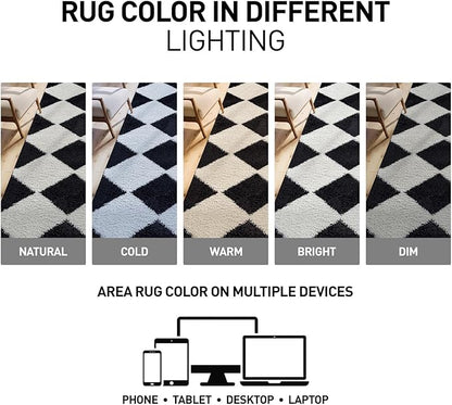 Rugshop Diamond Wave Pattern Shag Area Rug Anthracite Dark Gray 7' 10" x 10' Perfect for Large Living Rooms, Dining Areas, or Master Bedrooms