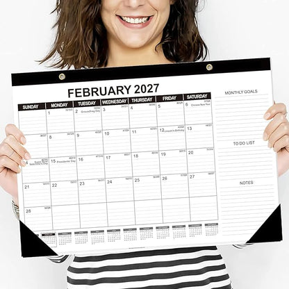 GuassLee Desk Calendar 2026, 3 Packs, 18 Months Calendar 17" × 11.5" Desk Calendar from Jan. 2026 to Jun. 2027 with Julian Date, To-do List, Notes, Monthly Goals, for Home School Office