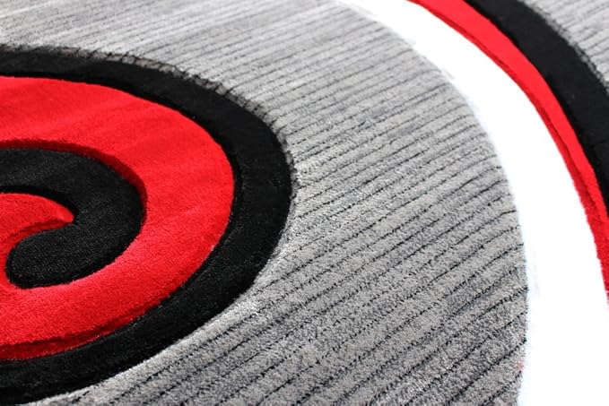 Masada Rugs, Sophia Collection Hand Carved Area Rug Modern Contemporary Red White Grey Black (8 Feet X 10 Feet)