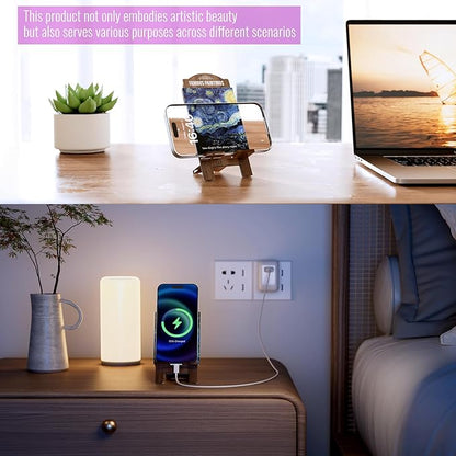 Cute and Artistic Cell Phone Stand for Desk – Multi-Functional Holder for Phones, iPads, Switch, Kindles, and Handheld Consoles.(Starry Night - Van Gogh)