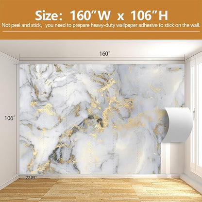 Abstract Marble Wallpaper Gold Art Textured Wall Mural Office Living Room（Not Peel and Stick）