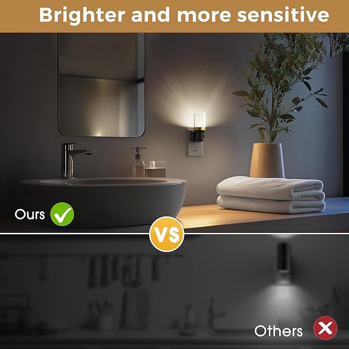 L LOHAS LED Night Light, Dimmable Night Lights Plug into Wall, Automatic Night Lights Plug in with Auto Light Sensor, Adjustable Brightness 5000K LED Night Light, for Bedroom Hallway Home