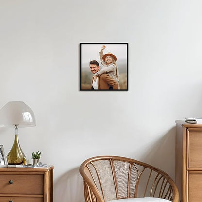 jenesaisquoi Upload Your Photo Image Custom Personalized Photo to Poster Printing Home Decor Wall Art Prints (Black Frame, 10" x 10")