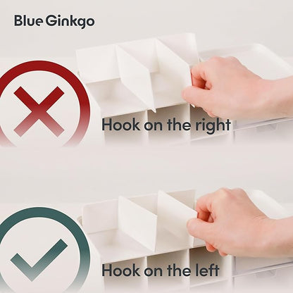 Blue Ginkgo Hive Stack Organizer Partition – (Made in Korea, White)