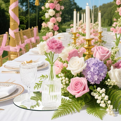 10 Pack Round Mirrors for Centerpieces, 10inch Circle Mirror Centerpieces for Tables, Mirror Tiles for Wall Table Wedding Centerpieces Mirror Plates for Candle Wedding DIY Craft Decorations