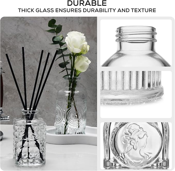 Glass Bud Vases Set of 16 - Small Clear Mini Flower Vases for Wedding Centerpieces, Bulk Vintage Table Decor, Home, Party & Floral Arrangements