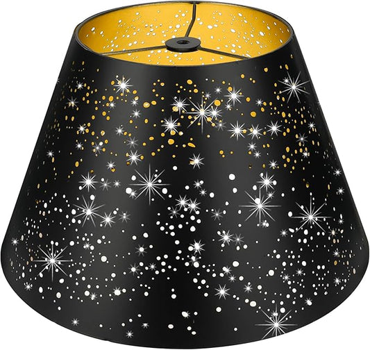 Medium Lamp Shade, ALUCSET Barrel Metal Etching Process Lampshade for Table Lamp and Floor Light, 7x13x7.8 inch, Spider
