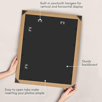 Americanflat 16x20 Picture Frame with Polished Plexiglass - Wide Picture Frames Made of Engineered Wood for Vertical or Horizontal Wall Display - Epic Collection - Dark Oak