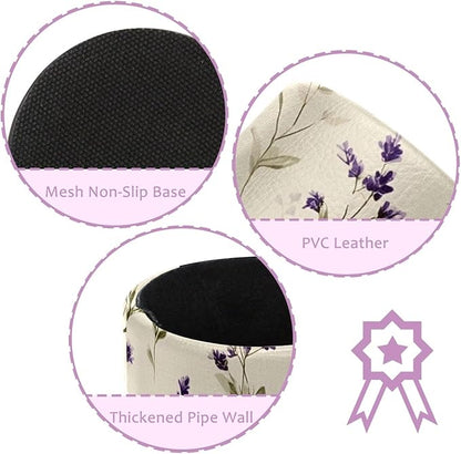 Pen Cup Holder for Desk, Large Pencil Holder, Cute Lavender Flowers and Sage Green Leaves Pattern Desk Stationery Storage Organizer Makeup Brush Holder for Home Office School