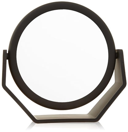 Danielle Creations Round Soft Touch Vanity Mirror, Black Matte, 1X/10X Magnifying Makeup Mirror, Tabletop & Desk Mirror for Bathroom, Bedroom, Portable Beauty Use