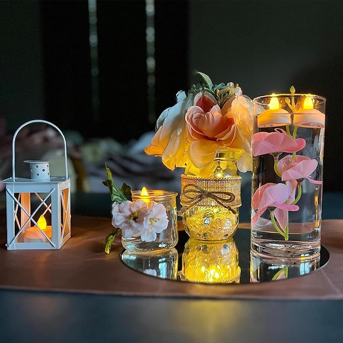 10 Pack Round Mirrors for Centerpieces, 12inch Circle Mirror Centerpieces for Tables, Mirror Tiles for Wall Table Wedding Centerpieces Mirror Plates for Candle Wedding Decorations DIY Craft