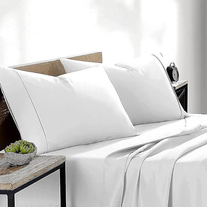 Upgrade Your Bedding Experience with The Made of 100% Cotton Pillow Cases 2 Pack Standard Pillowcases 20" x 26" Size fits Standard Pillows. Envelope Closure White