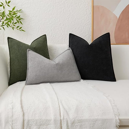 Kevin Textile Waterproof Decorative Pillow Covers Light Grey 24x24 Inch Pack of 2 Soft Boucle Textured Euro Pillowcases Elegant Accent Pillows for Couch Sofa Chair Bed Home Decor Indoor Outdoor