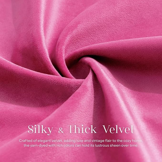 Phantoscope Pack of 2 Velvet Decorative Throw Decorative Pillow Cover Soft Solid Square Cushion Case for Couch Pink 12 x 20 inches 30 x 50 cm