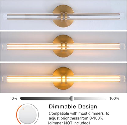 Modern Gold Crystal Picture Light for Wall Hardwired, 24 Inch Dimmable Painting Lights for Wall Art, Vanity, Over Mirror, Paintings, Living Room, Picture Frame (Includes Bulb)