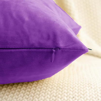 HWY 50 Purple Velvet Rectangular Throw Pillow Covers 12x20 Inch, Pack of 2 Soft Cozy Solid Decorative Luxury Cushion Cases for Couch Sofa Bed Living Room Bedroom