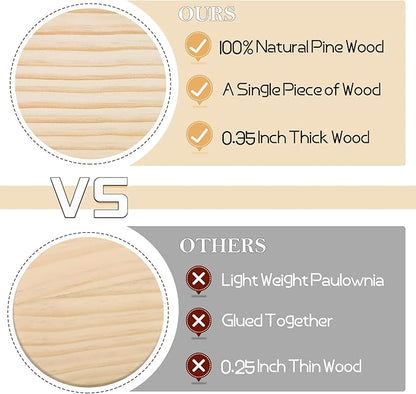 60 Pieces Unfinished Wood Coasters, GOH DODD 4 Inch Wooden Blanks with Non-Slip Pads for Laser Engraving Wood Burning Staining Painting Decoupage Housewarming Gifts Wedding Crafts Education, Square