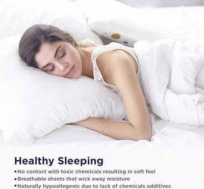 LANE LINEN 100% Egyptian Cotton Full Size Bed Sheets, Long Staple Mercerized Cotton Bedding Sheets, Thick 16 inch Deep Pocket Full Sheet Set, Reinforced French Seams Jaquard Swiss Dot -Estate Blue