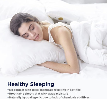 100% Egyptian Cotton Sheets Queen Size - Naturally Cooling & Breathable 4 Piece Silky Sateen Weave Queen Sheet Set, Ultra-Soft & Durable Hotel Luxury Sheets with 15" Snug Fit Deep Pockets - Sepia Rose