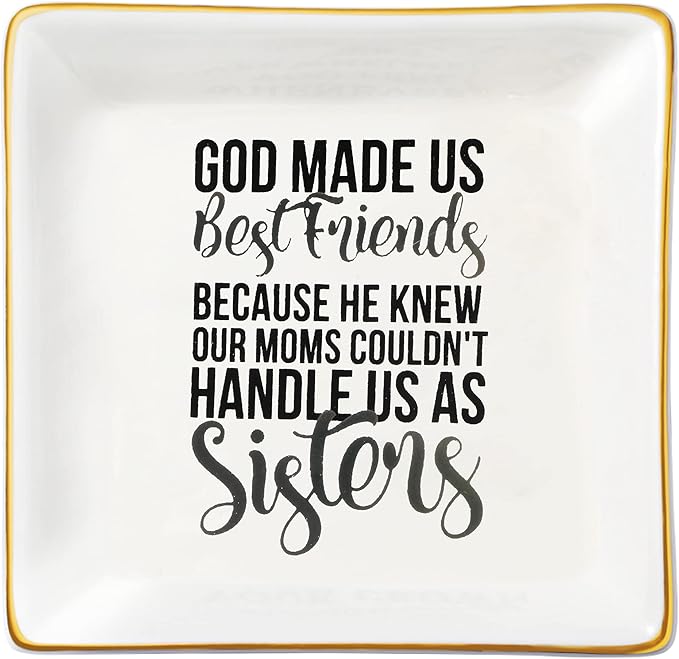 JoycuFF Best Friend Birthday Gifts for Women Jewelry Dish Tray Cute Ring Holder Unique Gifts for Bestie Bff Thanksgiving Day Mother's Day Christmas
