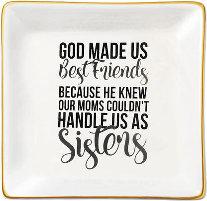 JoycuFF Best Friend Birthday Gifts for Women Jewelry Dish Tray Cute Ring Holder Unique Gifts for Bestie Bff Thanksgiving Day Mother's Day Christmas