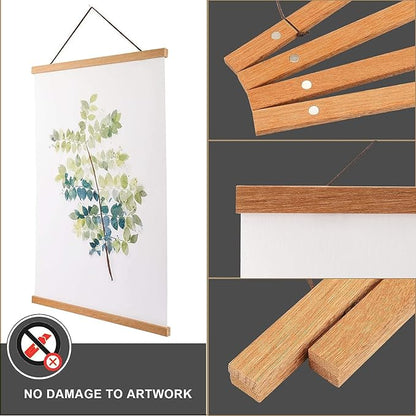 WITCOLOR 25x17 25x36 25x25 Poster Frame, Magnetic Light Wood Wooden Frame Hanger for Photo Picture Canvas Artwork Art Print Wall Hanging (1 Pack, 25", Teak Wood)