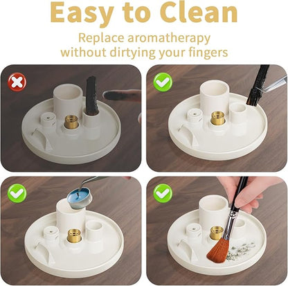 Luvan Palo Santo Holder, 5 in 1 Incense Holder for Burning Sage, Candle, Incense Sticks and Backflow Incense Cones - 6.06" Ceramic Ash Catcher Tray for Meditation Room Home Zen Decor