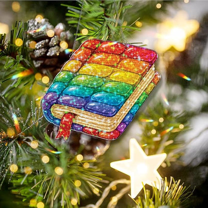 Rainbow Book Charm Acrylic Suncatcher, Window Hanging Sun Catcher Ornament, Crystal Prism Light Catcher Decor, Sunlight Window Decor, Aesthetic Home Decor Gift
