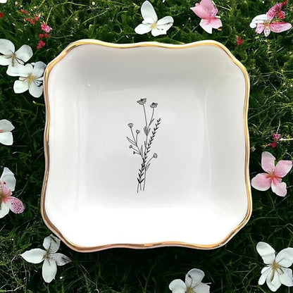 Ceramic Flower Trinket Dish, Mom Ring Dish, Bridal Shower Gift, Friendship Gift For Friend, Bride To Be Gift, Bridesmaid Gifts, Daughter Birthday Gift, Mothers Day Gift