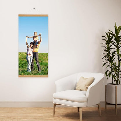 SZDHHH Custom Photo Prints with Magnetic Hanger Frame Canvas Poster Prints With Your Photos Personalized Hanging Poster Pictures Wall Art Decor Framed for Home Decor Gifts Keepsakes (40" Lx20 W)