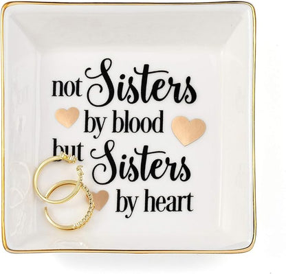 JoycuFF Friend Gifts for Women Marble Ceramic Ring Dish Trinket Tray-Gifts for Best Friend Birthday Christmas